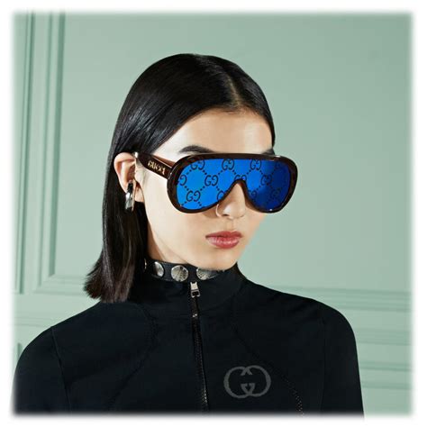 gucci occhiali da sole mascherina|Gucci Eyewear Occhiali Da Sole a Maschera .